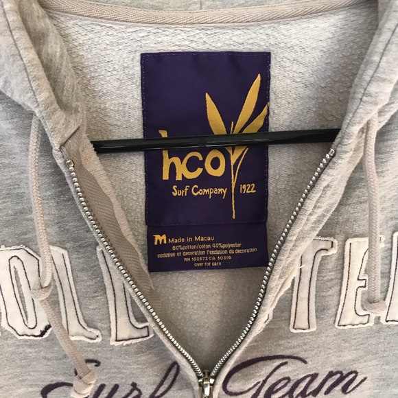 Hollister gray zip-up hoodie - Size M - Picture 2 of 3